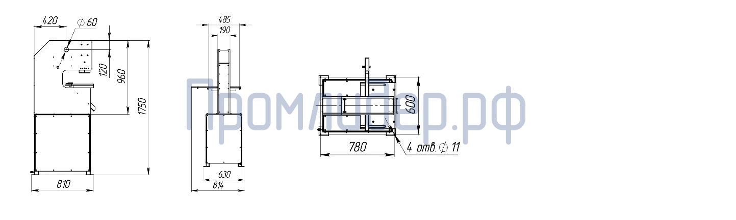 габаритный чертеж гдп пробивного станка